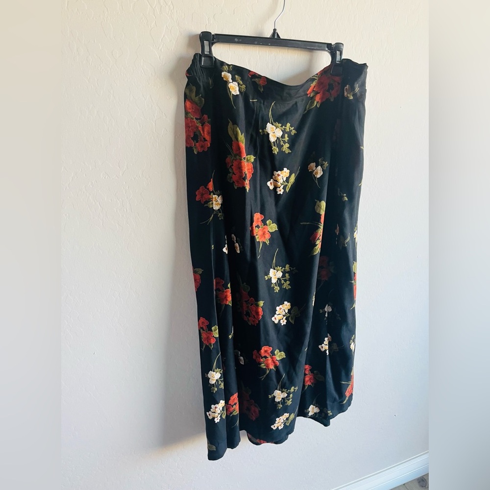 Vintage Womens Black Floral Maxi Skirt Size XL Boho Cottagecore 90s Artsy - Picture 3 of 5